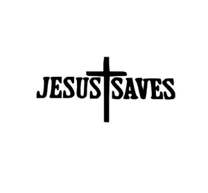 Jesus Saves Cross Decal
