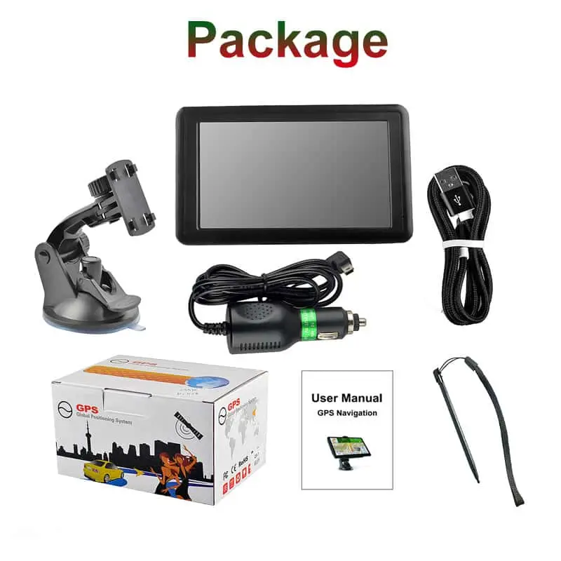 Portable Touchscreen Car GPS Navigator, Universal Vehicle Navigation System with Lifetime Maps, Real-Time Route Guidance for Cars, Semi Trucks & RVs