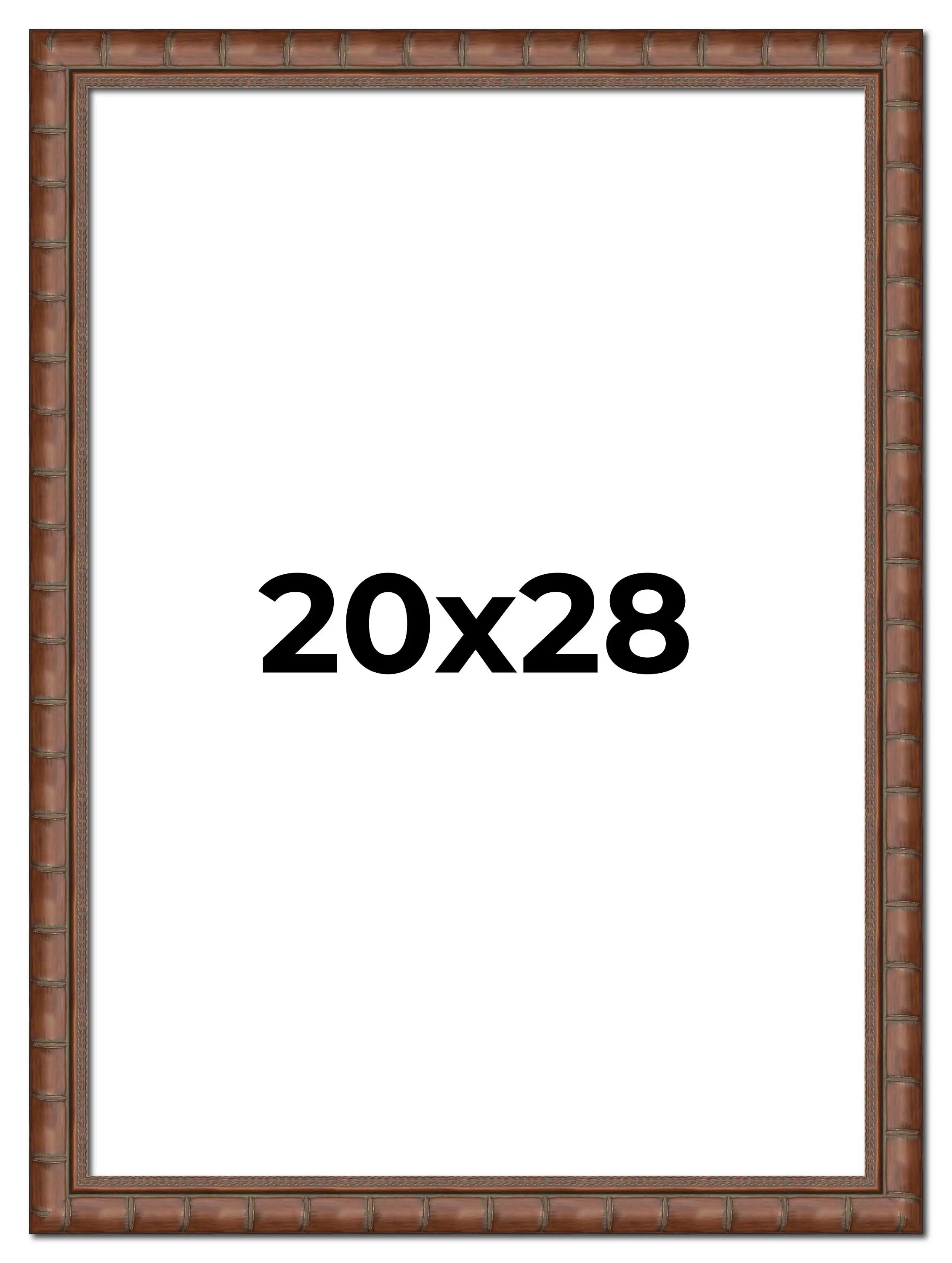 20x28 Brown Modern Bamboo Picture Frame - UV Acrylic, Foam Board Backing, Hanging Hardware