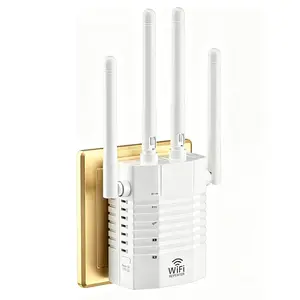 WiFi Extender 1.2Gbps Dual Band 5GHz/2.4GHz, 12,880 Sq.ft Coverage, 4 Antennas 360° Coverage, 1 Ethernet Port, Supports 105 Devices & Easy Setup