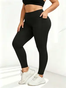 Women’s Plus Size Stretchable Jogger Leggings with Pockets - Lightweight, Sporty Comfy Breathable, Stretchy Soft - Sports Jogging Wear for Workout, Casual Lounge, Legging Fitness