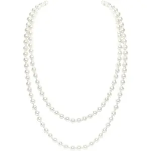 Long Pearl Necklace Faux Pearls Necklace Set Beaded Long Pearls Necklace 1920s Gatsby Costume Jewelry