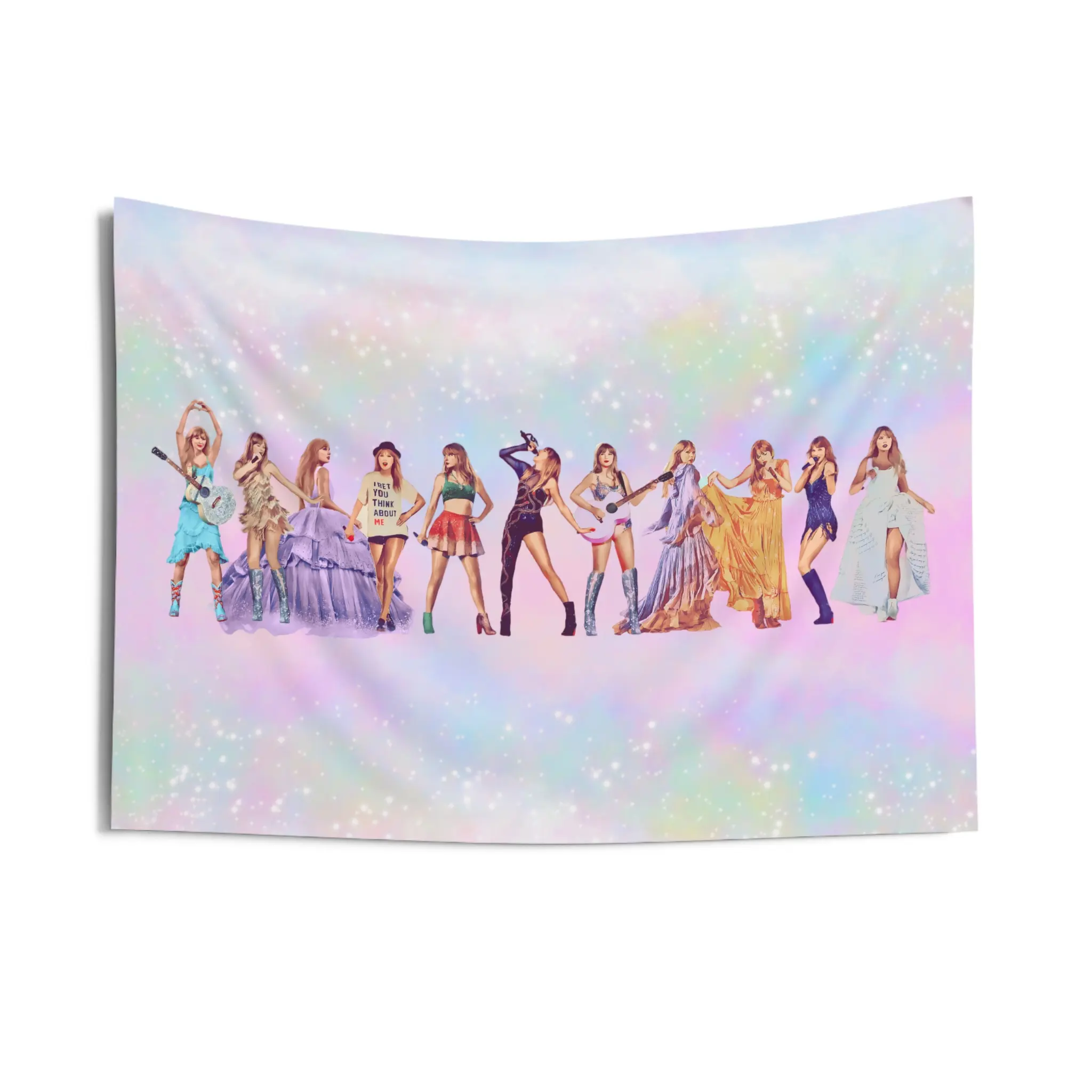 Soft Delicate Rainbow Watercolor Pastel Eras Concert Tour Inspired Pop Music Indoor Wall Hanging College Door Room Tapestry Living Room Bedroom Decor Tortured Poet Icon Era Outfit Included
