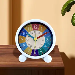 Colorful Digital Silent Alarm Clock, Clear Display, No Clicking Sound, Ideal for Home Office Dorm Back-To-School Season