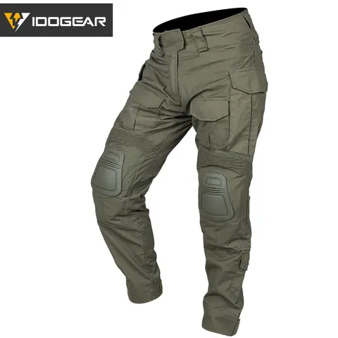 IDOGEAR Men's G3 Athletic Joggers Pants with Knee Pads, Elastic Waistband, Water Resistant, 50/50 Mesh for Cooler Workouts, Polyester Blend Outdoor Training Trousers 3201
