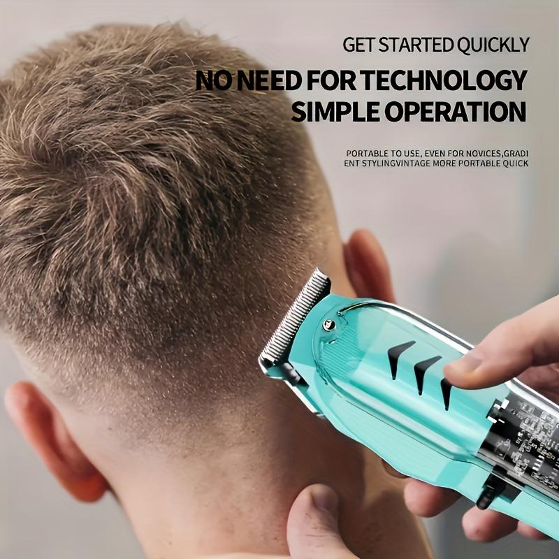 Professional Transparent Hair Clipper for Men - Cordless Rechargeable Trimmer with High-Speed Silent Motor, USB-C Precision Grooming for Home & Salon, Portable Electric Hair Cutting Machine, Durable & Easy to Clean