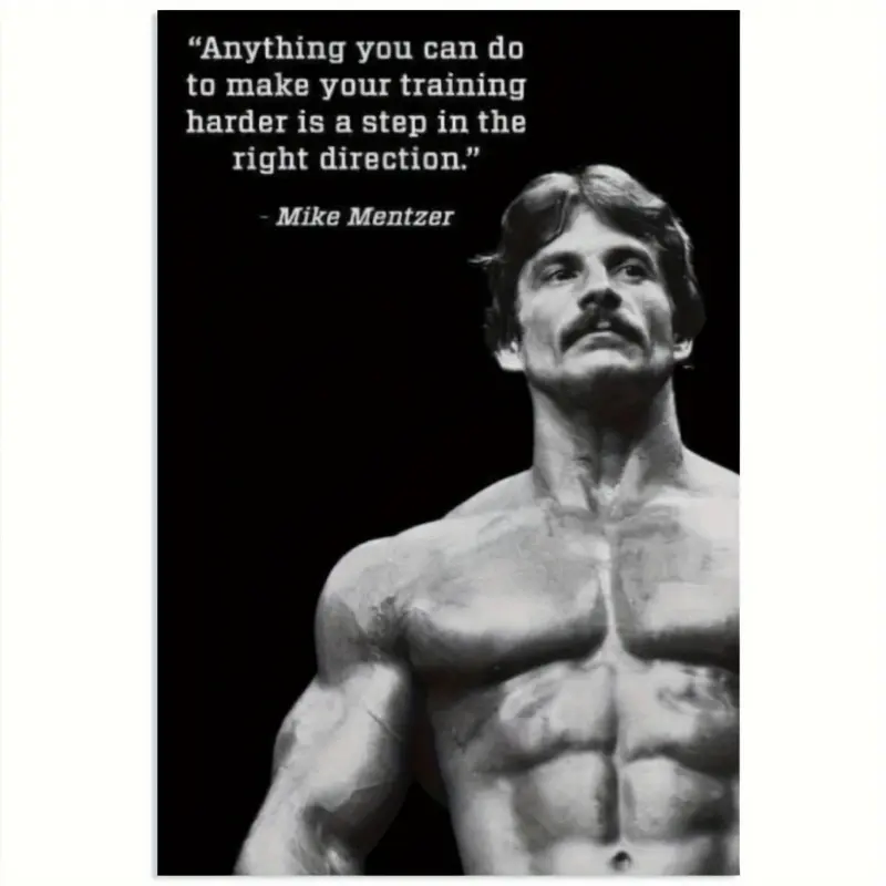 1pc Frameless Bodybuilder Canvas Print - High-Quality Black & White Motivational Fitness Art with Quote Text - Home Supplies for Gym, Man Cave Decor, Kid Room - Ideal for Fitness Enthusiasts, Wardrobe Accent