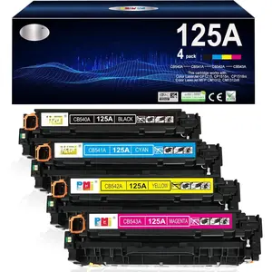 125A Toner Cartridges 4-Pack  for  Color CP1215,CM1312nfi,CM1312 MFP,CP1518ni ,CP1515n Printer (Black,Cyan,Magenta,Yellow)