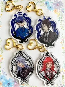 BLACK BUTLER KUROSHITSUJI Sebastian Michaelis Ciel Phantomhive Grell Sutcliff Undertaker Keychains, Cute Keyring Accessory, Fun Charm For Backpack Or Purse | High Quality and Customer Favorite Items