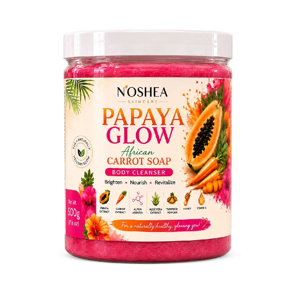 N'OSHEA Papaya Glow African Carrot  Soap- Papaya, Carrot, Aloe Vera & Honey | 500g