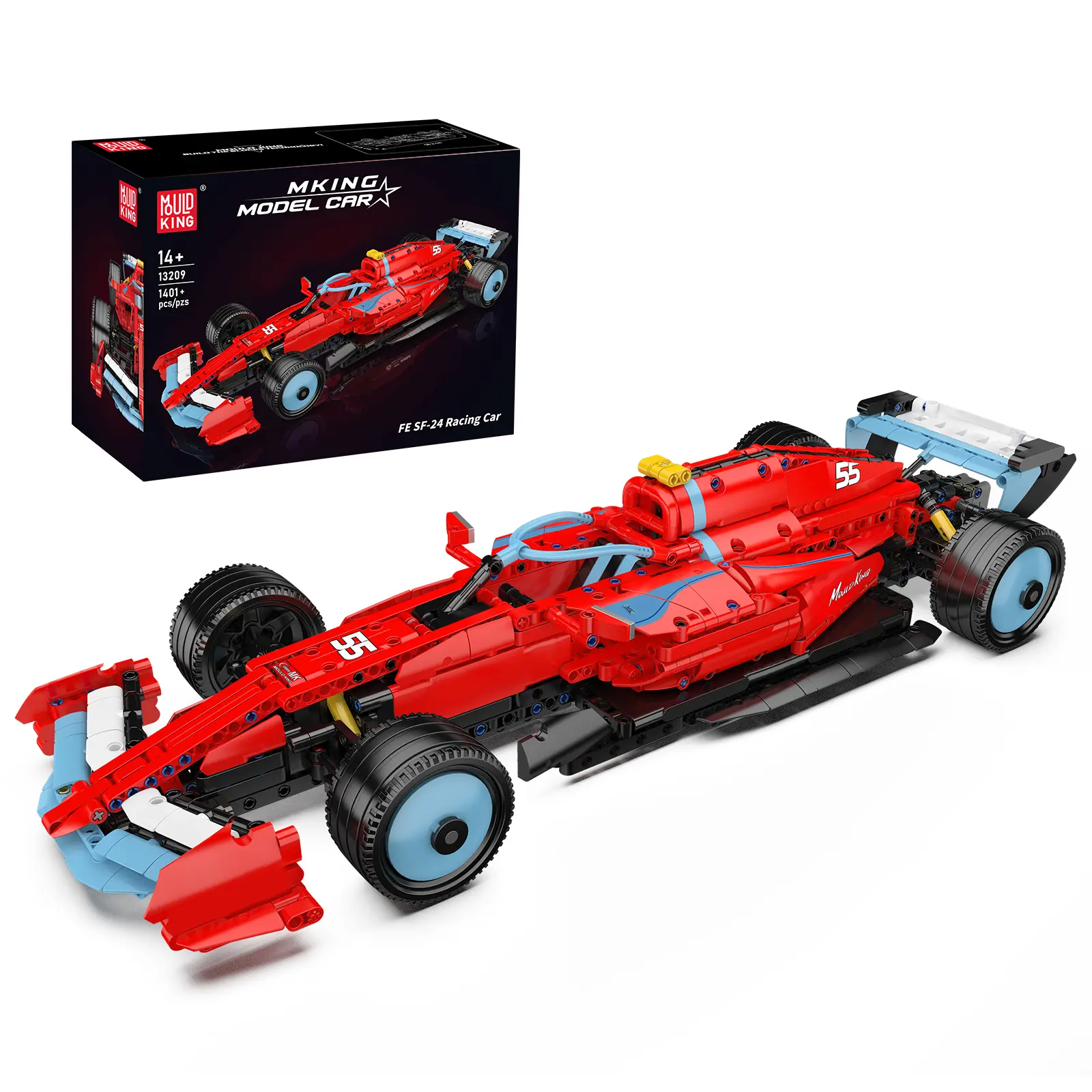 Mould King 13209 Racing Sports Car Building Set, 1401-Piece Construction Toy for 12 Years Above, Enhances Assembly Skills & STEM Learning, Collectibles Display Item, Building Sets, 1401 Pieces