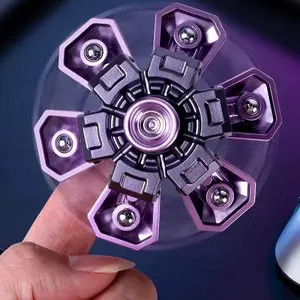 Galactic Fidget Spinner Expandable Stress Relief Toy for Focus Anxiety & Fun in Vibrant Purple Relaxation Stick