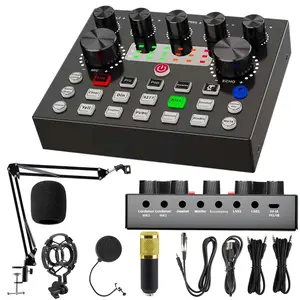 Podcast Equipment Set for Studio Recording, Complete Microphone Mixer Kit for Music, Streaming, Singing and Gaming, Ideal for Home Use