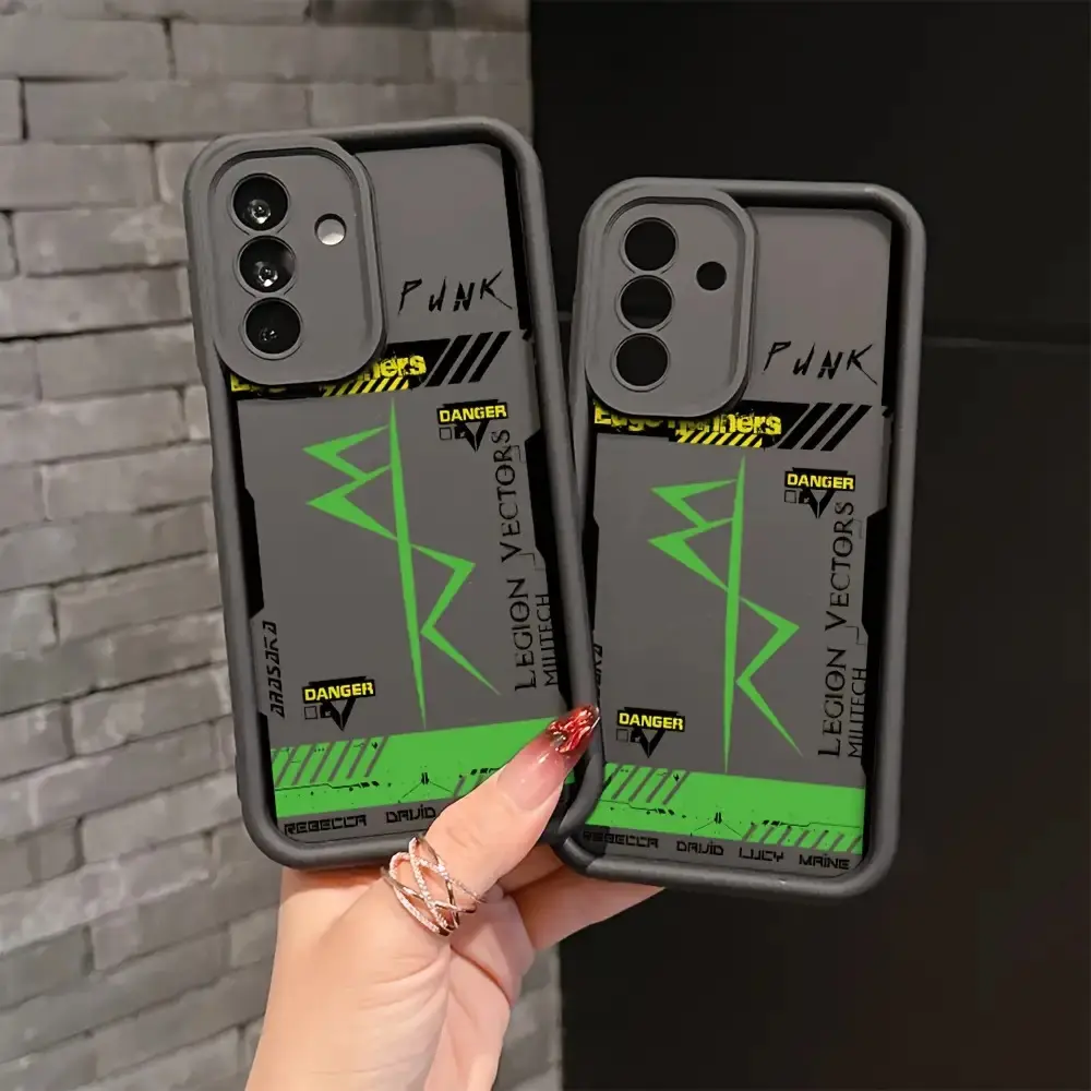 Cyberpunk Style Frame Pattern Shockproof Soft TPU Back Cover Phone Case Accessories for Galaxy A05,A05S,A06,A13 4G/5G,A14,A15,A16,A23,A24,A25,A26,A33,A34,A35,A36,A53,A54,A55,A73