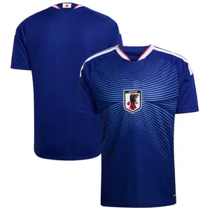Japan Samurai Blue Soccer Jersey 2026 Home Away JFA Blue Wave Line Pattern Men Women Fan Shirt Loose Casual Streetwear Sport Fall Winter Spring World Cup Supporter
