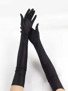 Long Satin Evening Gloves, Wedding Performance Dance Accessories, Elegant Ballroom Dancing Gloves, All Seasons Fashion