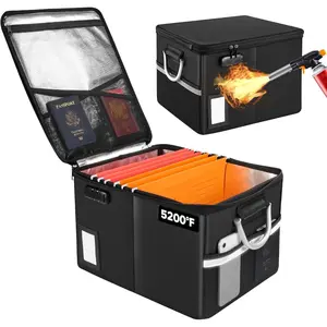 5200° F Fireproof Document Safe Box - Lockable Important File Organizer with Upgraded Heat Insulation, Ideal for Office Filing & Storage