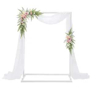 White Iron Wedding Backdrop Stand 1x0.75m 8kg Load Capacity for Parties Ceremonies Photo Booths Easy Assembly Lightweight Portable