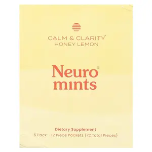 NeuroGum NeuroMints, Calm & Clarity, Honey Lemon, 6 Packs, 12 Pieces Each