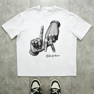 Single pack: 100% cotton heavyweight T-shirt (180 g) for men with English-themed print design; loose street-style summer short-sleeve top suitable for everyday casual wear, travel, dates, and gifting to a boyfriend.