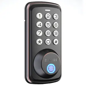 Fingerprint Door Lock, Keyless Entry Door Lock, Electronic Keypad Deadbolt, Biometric Smart Locks for Front Door, Auto Lock, Anti-Peeking Password, Easy Install, Matte Black