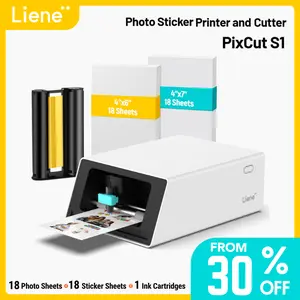Liene PixCut S1 Photo Sticker Printer & Cutting Machine - All-in-One Sticker Maker Machine for DIY Crafts, Custom Labels & Gifts, Thermal Dye-Sublimation, 300 DPI Prints, Precise AI Auto-Cutting, AI Design App Support,TikTokShopDealsforYouDays, SummerWins