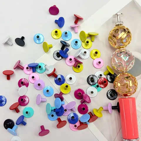 bellacharm Color Painted Alloy Pen Cap Stopper, Wear‑resistant Colored Spacer Fittings for Beaded Pens, Decorative Fixing Components for DIY Handmade Jewelry