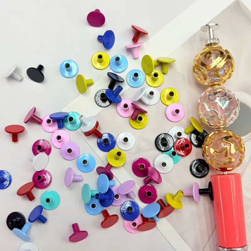 bellacharm Color Painted Alloy Pen Cap Stopper, Wear‑resistant Colored Spacer Fittings for Beaded Pens, Decorative Fixing Components for DIY Handmade Jewelry