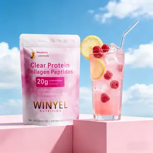 WINYEL Nutrition Clear Protein Collagen Peptides, Raspberry Lemonade, 20g Protein, Zero Sugar, Grass-Fed Whey, 250g
