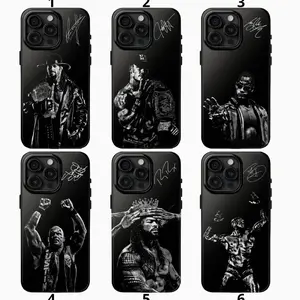 WWE All Legends Signature Phone Case, Legendary Wrestler Collection, Iconic Wrestling Star Black Phone Cover Compatible with iPhone X, 11, 12, 13, 14, 15, 16, 17 Series & Galaxy Series