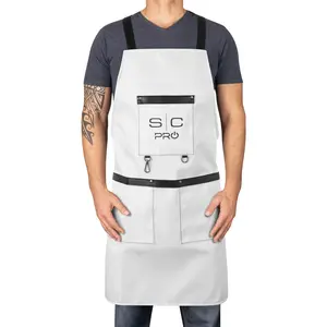 StyleCraft Professional Heavy Weight Waterproof Barber or Salon Hair Cutting Apron with Cross Back Strap and Pockets