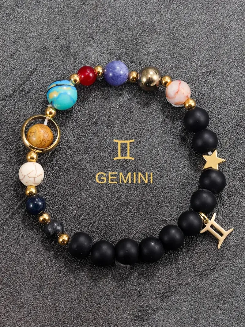 Unisex High-Quality Multiple Beads Bracelets & Bangles, Constellations Zodiac Capricorn Jewelry, Daily Wear Elegant Outfit Accessory, Ideal Birthday Gifting Option, Zodiac Signs, Cancer, Gemini, Sagittarius, Aries, Aquarius, Twelve Stars