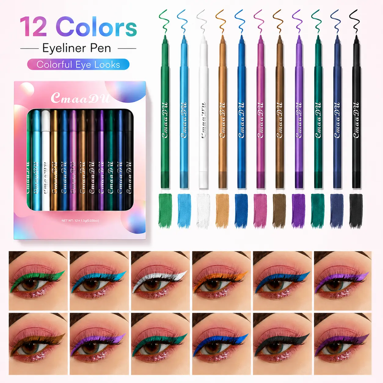 Multi-style Eye Makeup Pencil Collection – 12 Rich Colors, Portable Design for Daily Wear, Occasion Eye Makeup & Long Time Stay - Popular Wholesale Makeup for Women, Face cosmetics, Cosmetic pencil sets