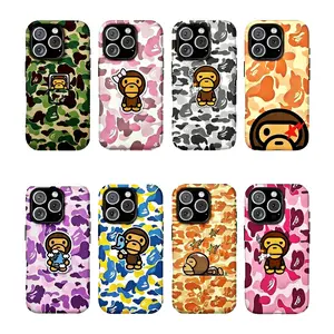 Bape Protective Camo Streetwear Phone Case Suitable for iPhone 17/16/15/14/13/12/11 Pro Max/Plus Impact Resistant Hard Case with Impact Dispersion Technology & Flexible Rubber Liner Glossy Finish UV Protected 2-Piece Design