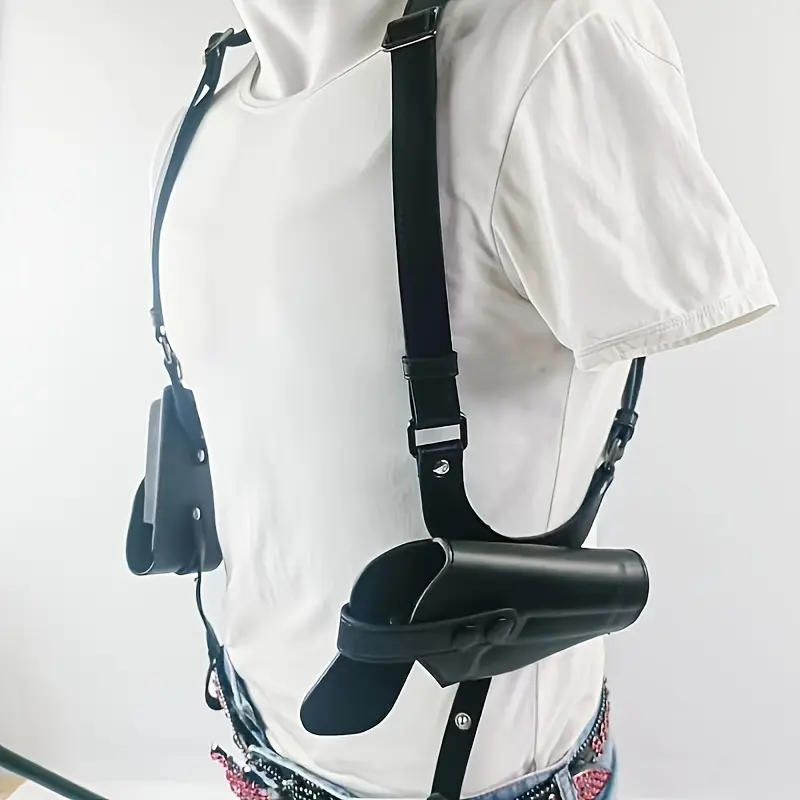 Premium Vertical Concealed Shoulder Holster for Adult Hunting Gear - Dual Magazine Pouch, Fully Adjustable, Comfortable Discreet Carry for Men - 1911