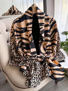 Women's Zebra Stripe Print Scarf, Fashionable Soft Silk Scarf for Women, Casual Versatile Scarf for Daily Wear, Shawl Wrap, Fashion Accessories for Women