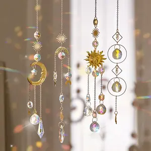 4PK  Suncatcher for Windows  Decor, Prism Sun Catcher with Chain and Hook, Rainbow Maker for Ceiling Garden  Indoor Ornaments