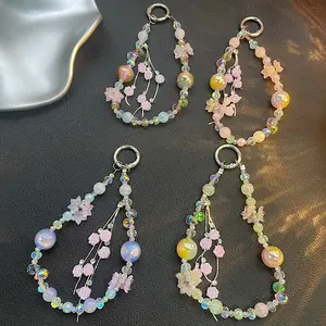 3D Rose Tassel Phone Chain – High-end Beaded Crystal Lanyard & Bracelet, Fairy-style Keychain, Electronic Accessory, Phone Decoration, Phone Strap, Phone Accessory, Mobile Phone Chain, Phone Charms!