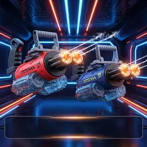 Electric Voice Control Water Gun for Kids - Automatic Gatling Water Blaster with Large-Capacity Backpack Tank, Rapid-Fire Spray, Cool LED Effects for Summer Outdoor Play, Water Guns