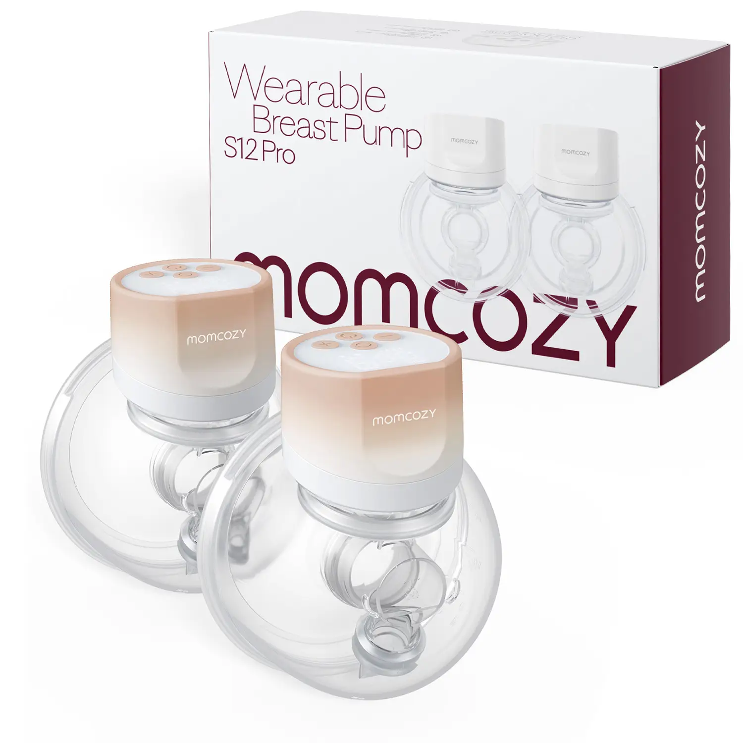 Momcozy Hands-Free Breast Pump S12 Pro, Wearable & Portable Pump with Soft DoubleFit Flange, 3 Modes | 9 Levels Double Electric Pump, Smart Display, 2