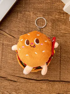 Adorable Plush Keychain Kawaii Burger & Fries Backpack Charm, Cute Food-Themed Accessory, Perfect Gift for Kids and Teens, All Seasons