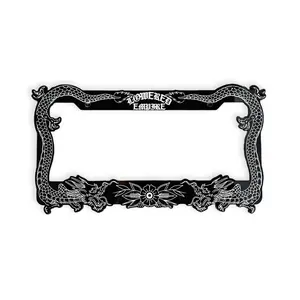 Black Japanese Dragon License Plate Frames