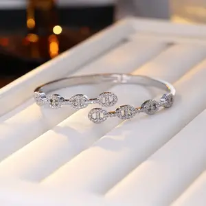 Luxury Timeless Classic Cuff Bangle for Women, Sophisticated Paved Shine Accents Statement Wrist Accessory, Premium Craftsmanship, Trendy Geometric Design for Daily Formal Wear Trending Jewelry Gift
