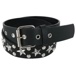 CTM Unisex Studded Star Roller Buckle Belt