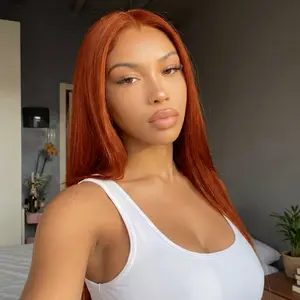 [Upgrade Hairline] AliPearl Hair Widow's Peak Straight #35 Copper Color Glueless 6x8 Lace Closure Wigs with Drawstring Pre Cut Pre Plucked Ready Go Wigs 150% Density Human Hair