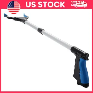 grabber reacher tool for elderly, 32 inch reacher grabber pickup tool, lightweight trash grabber claw picker, foldable mobility aid reach assist tool, long arm extension grabber stick, litter picker nabber tool, home garden outdoor cleaning aid gift