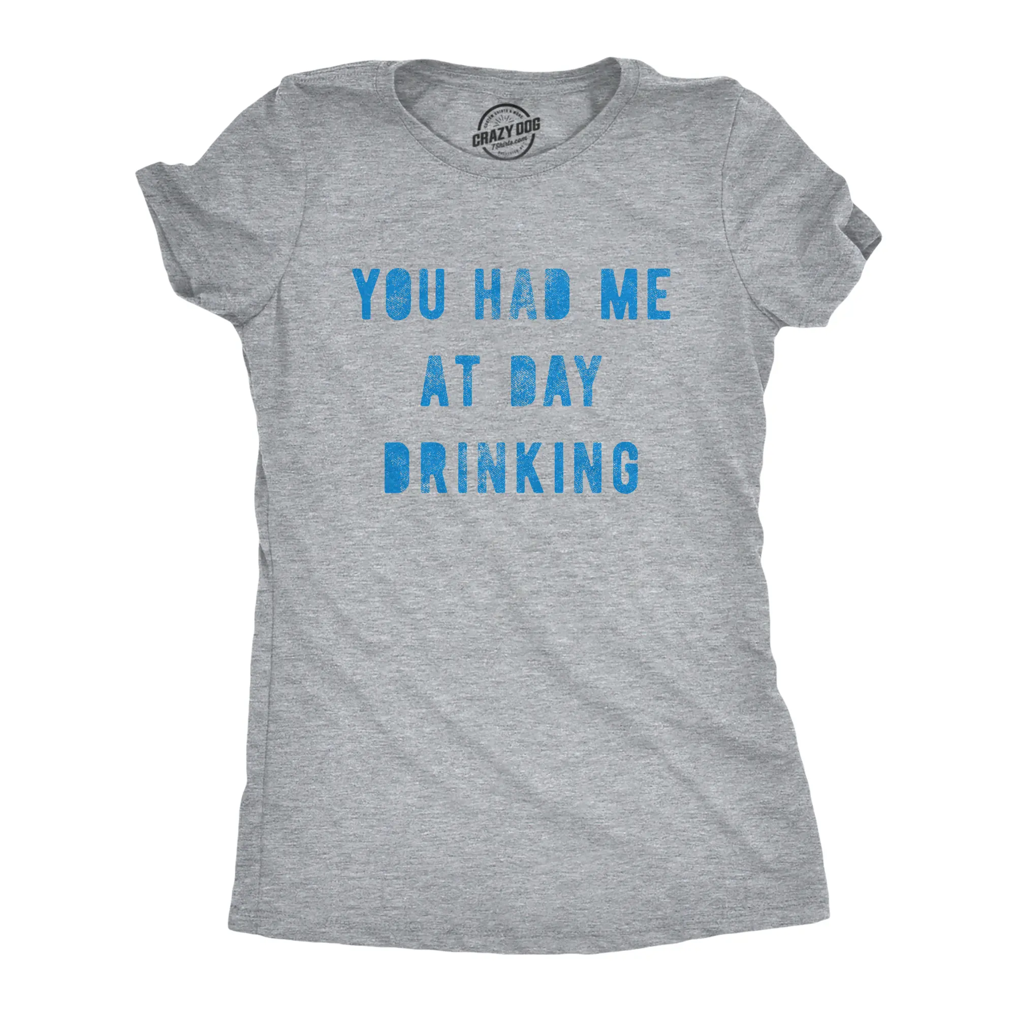 Womens You Had Me At Day Drinking T Shirt Funny Beer Wine Drunk Party Graphic Tee Funny Womens T Shirts Cute Vintage Fashion Casual Ladies T-Shirt Gift Funny Drinking Top Women's Novelty Tees Light Grey