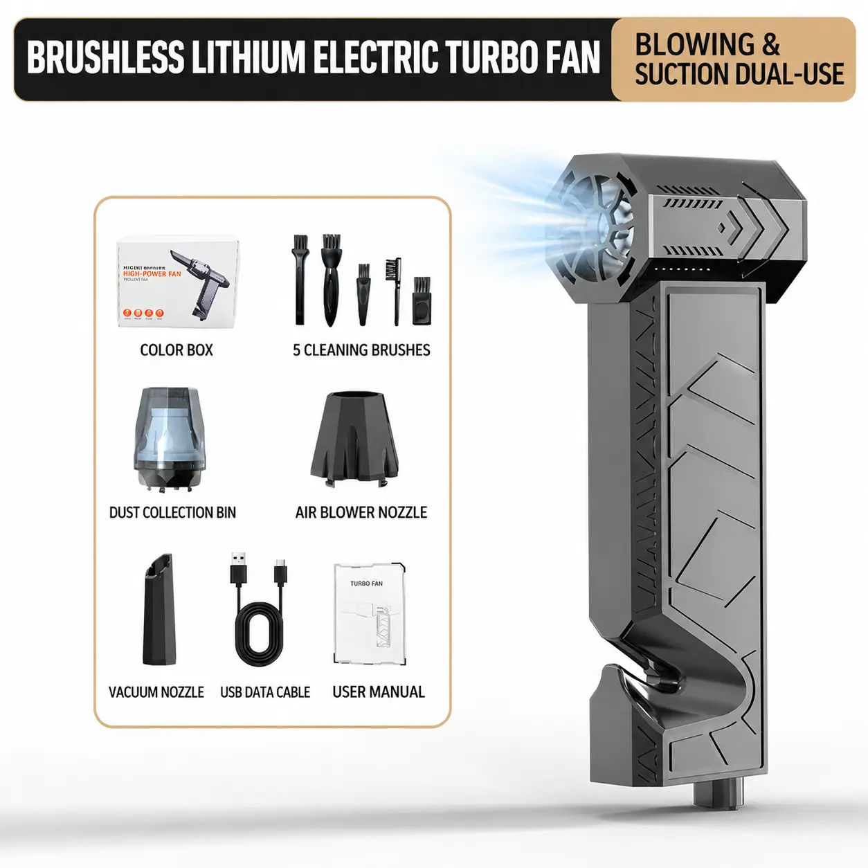 2-in-1 Cordless Air Duster & Vacuum Cleaner, High-Speed 150,000 RPM Handheld Electric Compressed Air Blower for Car, Keyboard, and Home Cleaning