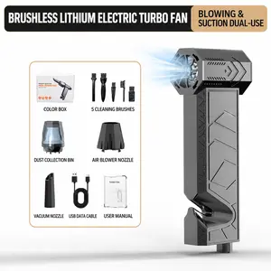 2-in-1 Cordless Air Duster & Vacuum Cleaner, High-Speed 150,000 RPM Handheld Electric Compressed Air Blower for Car, Keyboard, and Home Cleaning