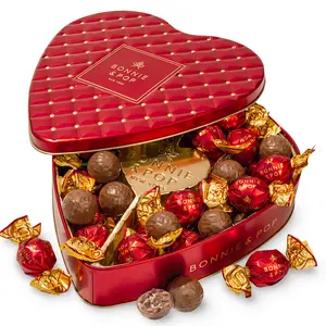Mothers Day Chocolate Gift- Heart Shaped Tin with Chocolate Hazelnut Bon Bons